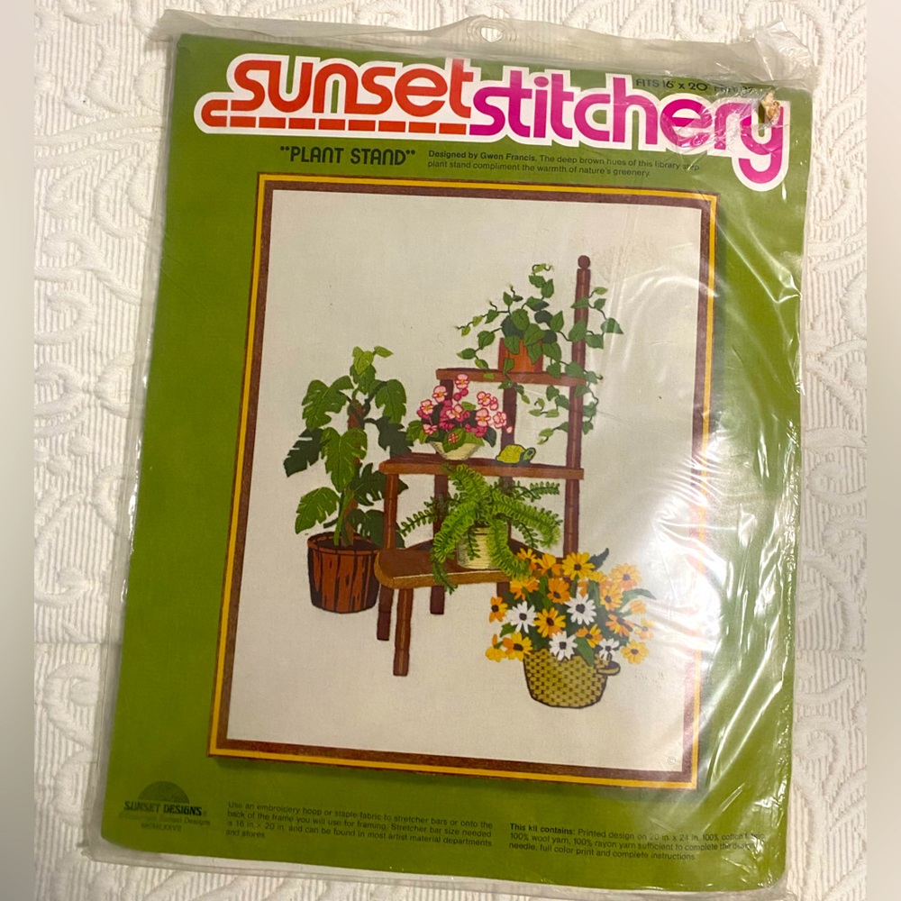 Sunset Stitchery Vintage Embroidery Set in Original Packaging